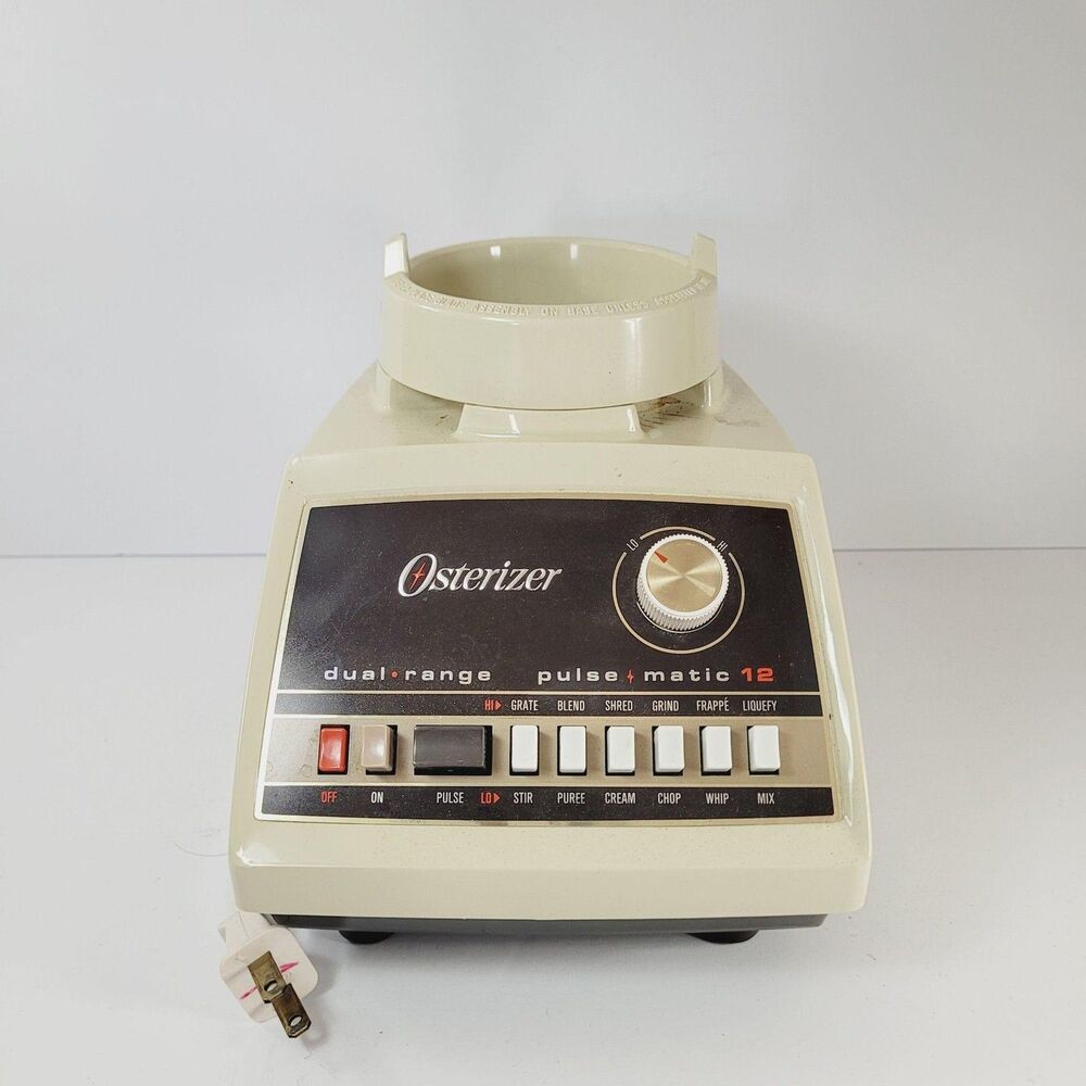 Vintage Oster Osterizer Dual Range Pulse-Matic 12 Blender Base 862-06H Beige